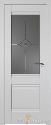 Дверь Profil Doors 2U цвет Манхэттен стекло Узор Графит с прозрачным фьюзингом(ромб)