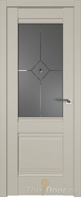 Дверь Profil Doors 2U цвет Шеллгрей стекло Узор Графит с прозрачным фьюзингом(ромб)