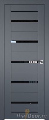 Дверь Profil Doors 7U цвет Антрацит стекло Черный Триплекс