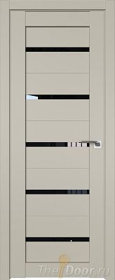 Дверь Profil Doors 7U цвет Шеллгрей стекло Черный Триплекс