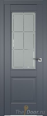 Дверь Profil Doors 90U цвет Антрацит стекло Гравировка 1
