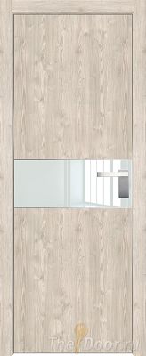 Дверь Profil Doors 104ZN цвет Каштан Светлый кромка Матовый Алюминий с 4-х сторон стекло Lacobel Белый лак