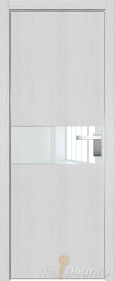 Дверь Profil Doors 104ZN цвет Монблан кромка Матовый Алюминий с 4-х сторон стекло Lacobel Белый лак