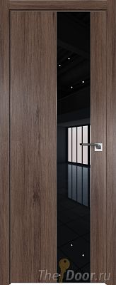 Дверь Profil Doors 105ZN цвет Салинас Темный кромка Матовый Алюминий с 4-х сторон стекло Lacobel Черный лак