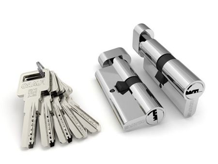 Цилиндровый механизм с вертушкой R602 - 60 / 70 / 80 / 90 / 100 mm CP хром 5 кл.